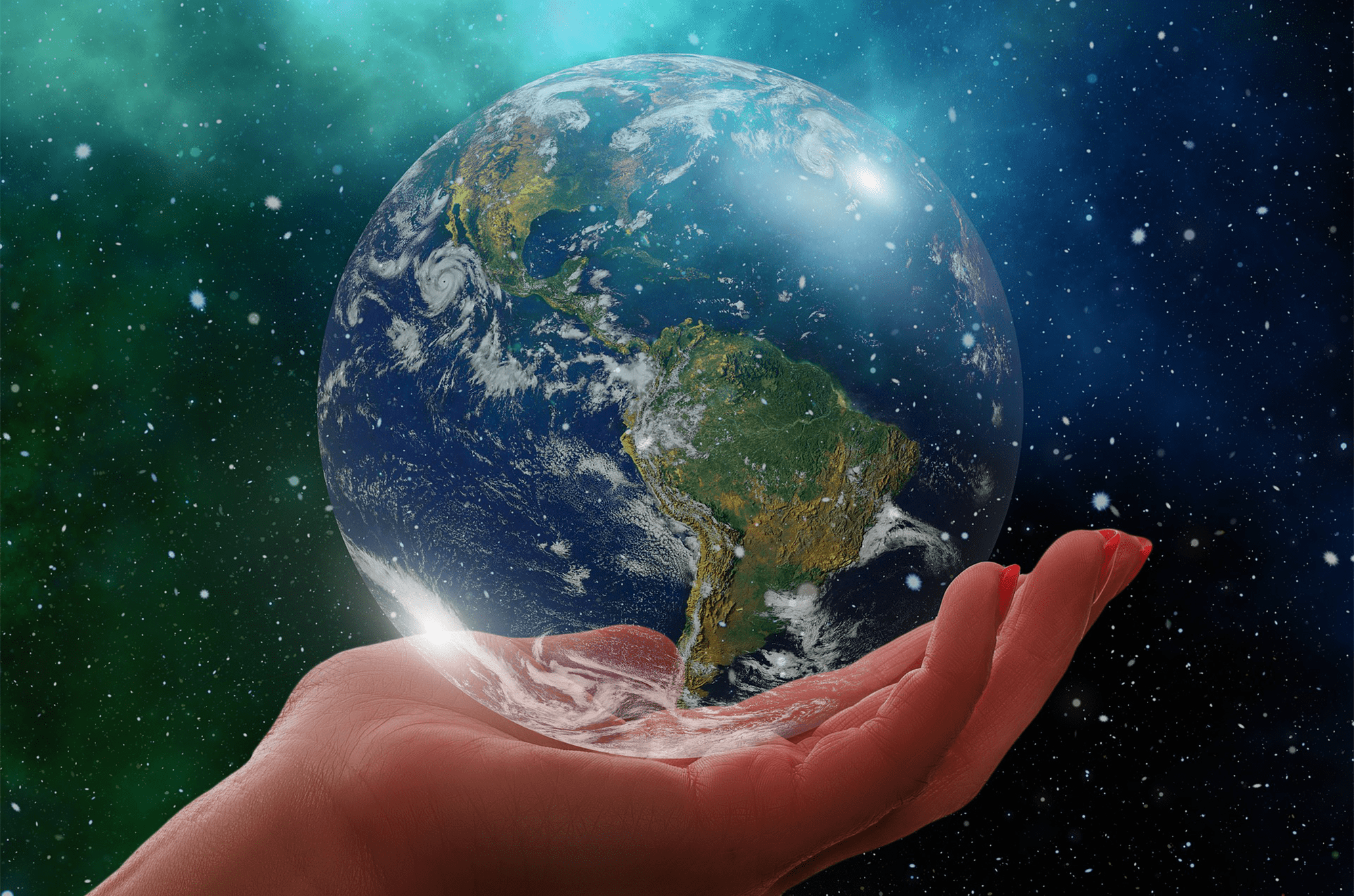 globe in hand image