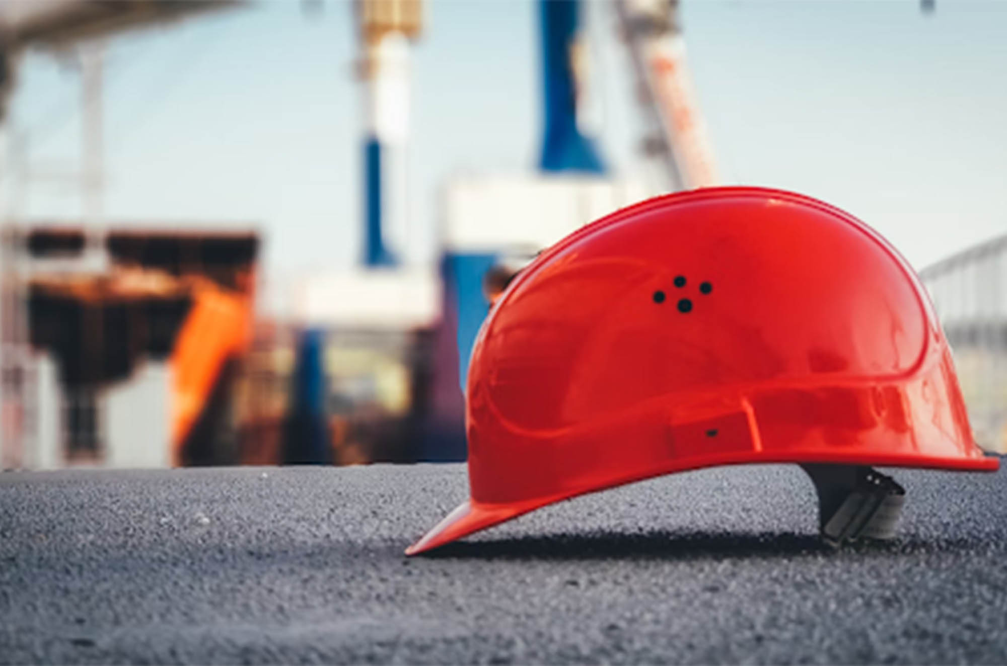 hard hat laying on ground