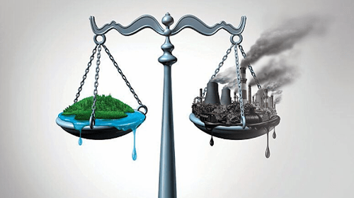 Scale weighing environmental justice in climate approach