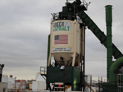 Green Asphalt tower with logo