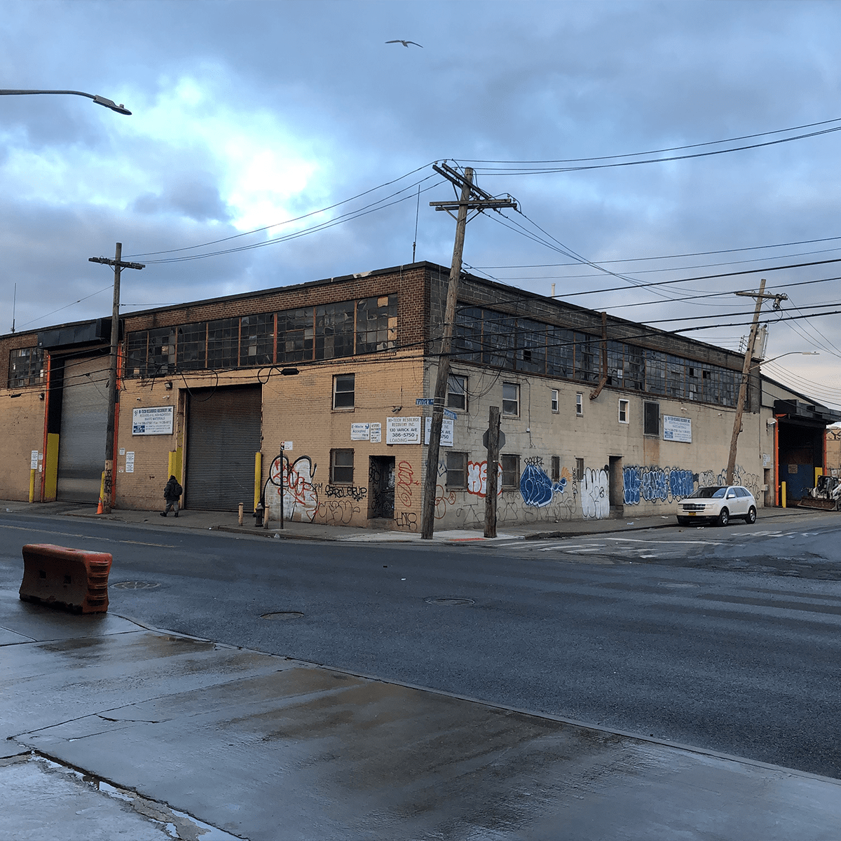 Diagonal view of building from across the street