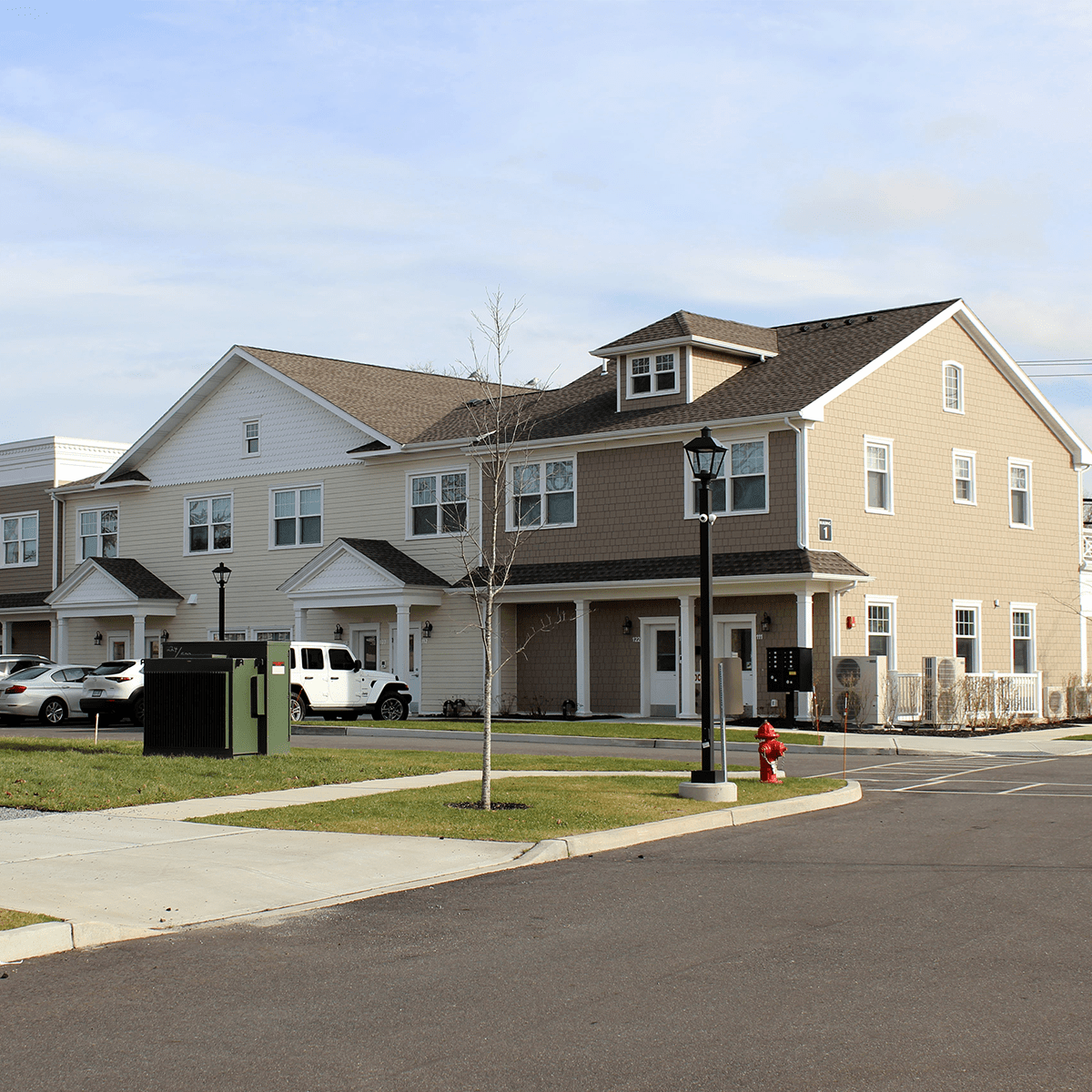 Larger apartments one brown one white