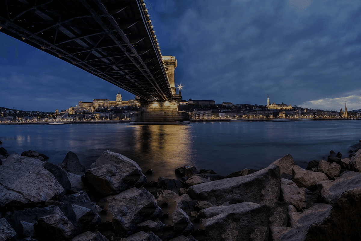 Bridge under night sky